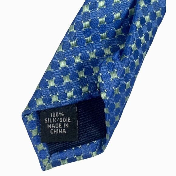Michael Kors Blue Green Woven Silk Mens Neck Tie Classic Dress Business Design - Picture 8 of 9
